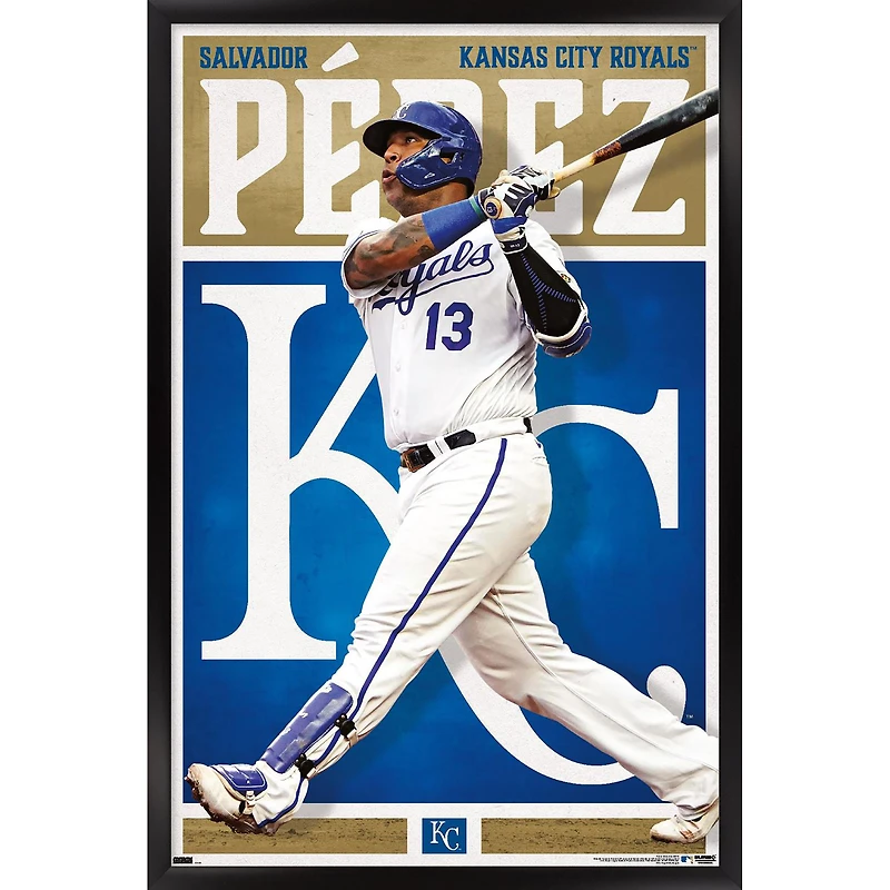 Salvador Perez Kansas City Royals 23" x 34" Framed Player Poster