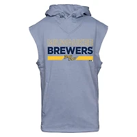 Men's Levelwear Gray Milwaukee Brewers City Connect Throttle No Hitter Hoodie Sleeveless T-Shirt