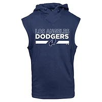 Men's Levelwear Navy Los Angeles Dodgers City Connect Throttle No Hitter Hoodie Sleeveless T-Shirt