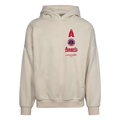 Men's Levelwear Cream Los Angeles Angels City Connect Contact Baseline Pullover Hoodie