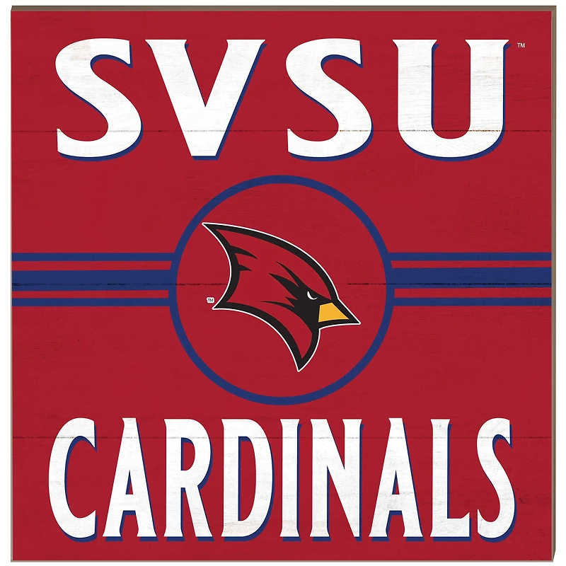 Saginaw Valley State Cardinals 10" x 10" Retro Team Sign
