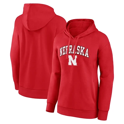 Women's Fanatics Scarlet Nebraska Huskers Campus Pullover Hoodie