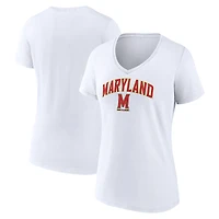 Women's Fanatics White Maryland Terrapins Campus V-Neck T-Shirt