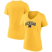 Women's Fanatics Maize Michigan Wolverines Campus V-Neck T-Shirt