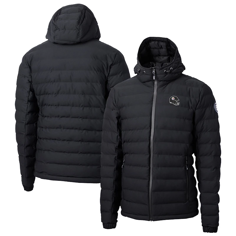 Men's Cutter & Buck  Black Pittsburgh Steelers Helmet Mission Ridge Repreve Eco Insulated Puffer Full-Zip Jacket