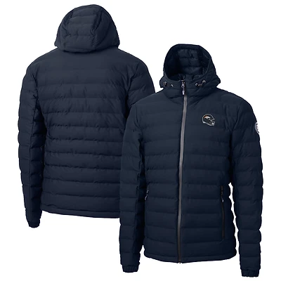 Men's Cutter & Buck Navy Denver Broncos Helmet Mission Ridge Repreve Eco Insulated Puffer Full-Zip Jacket