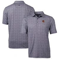 Men's Cutter & Buck  Black Cincinnati Bengals Pike Magnolia Print Stretch Polo