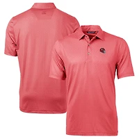 Men's Cutter & Buck  Red Kansas City Chiefs Helmet Pike Banner Print Stretch Polo