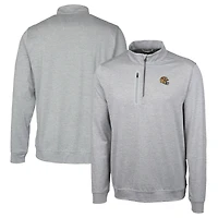 Men's Cutter & Buck  Silver San Francisco 49ers Helmet Stealth Heathered Quarter-Zip Pullover Top