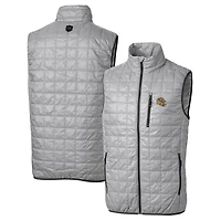 Men's Cutter & Buck  Silver San Francisco 49ers Helmet Rainier PrimaLoft Eco Insulated Full-Zip Puffer Vest