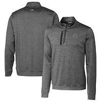 Men's Cutter & Buck  Gray Detroit Lions Helmet Stealth Heathered Quarter-Zip Pullover Top