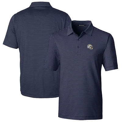 Men's Cutter & Buck  Navy Los Angeles Chargers Helmet Forge Pencil Stripe Stretch Polo