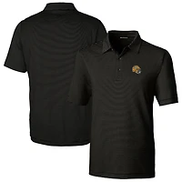 Men's Cutter & Buck  Black Green Bay Packers Helmet Forge Pencil Stripe Stretch Polo