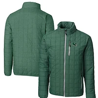 Men's Cutter & Buck  Hunter Green New York Jets Helmet Rainier PrimaLoft Eco Insulated Full-Zip Puffer Jacket