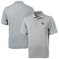 Men's Cutter & Buck  Silver Las Vegas Raiders Helmet Virtue Eco Pique Recycled Polo
