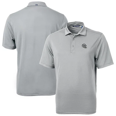 Men's Cutter & Buck  Silver Las Vegas Raiders Helmet Virtue Eco Pique Recycled Polo