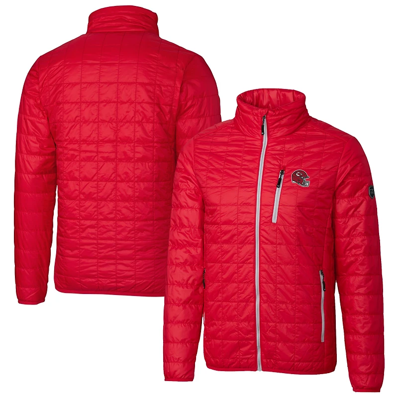 Men's Cutter & Buck  Red Kansas City Chiefs Helmet Rainier PrimaLoft Eco Insulated Full-Zip Puffer Jacket