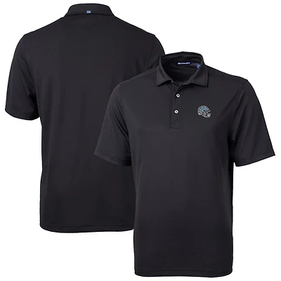 Men's Cutter & Buck  Black Detroit Lions Helmet Virtue Eco Pique Recycled Polo