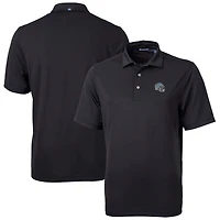Men's Cutter & Buck  Black Detroit Lions Helmet Virtue Eco Pique Recycled Polo