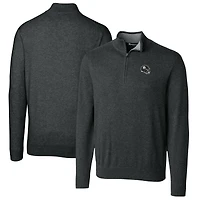 Men's Cutter & Buck  Charcoal Pittsburgh Steelers Helmet Lakemont Tri-Blend Quarter-Zip Pullover Sweater