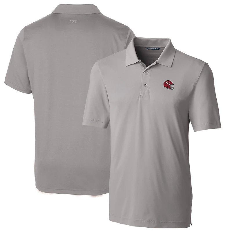 Men's Cutter & Buck  Silver Kansas City Chiefs Helmet Forge Stretch Polo