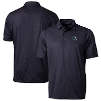 Men's Cutter & Buck  Black Philadelphia Eagles Helmet Pike Double Dot Print Stretch Polo