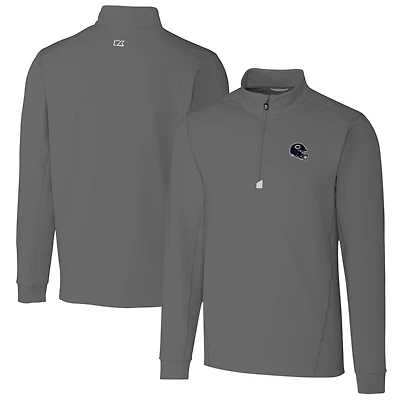 Men's Cutter & Buck  Gray Chicago Bears Helmet Traverse Stretch Quarter-Zip Pullover Top