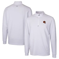 Men's Cutter & Buck  White Cincinnati Bengals Helmet Traverse Stretch Quarter-Zip Pullover Top
