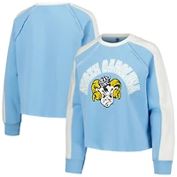 Women's Gameday Couture Carolina Blue North Carolina Tar Heels Blindside Raglan Cropped Pullover Sweatshirt