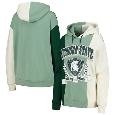 Women's Gameday Couture Green Michigan State Spartans Hall of Fame Colorblock Pullover Hoodie