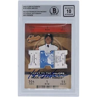 Hideki Matsui New York Yankees Autographed 2003 Fleer Authentix #125 #/1850 Beckett Fanatics Witnessed Authenticated 10 Rookie Card