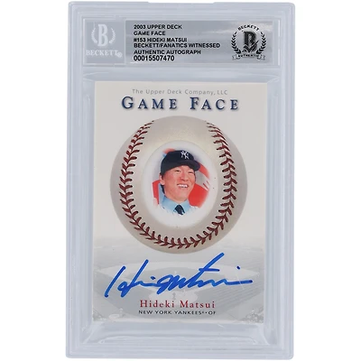Hideki Matsui New York Yankees Autographed 2003 Upper Deck Game Face #153 Beckett Fanatics Witnessed Authenticated 10 Rookie Card