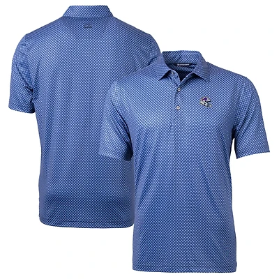 Men's Cutter & Buck  Navy Buffalo Bills Helmet Pike Banner Print Stretch Polo