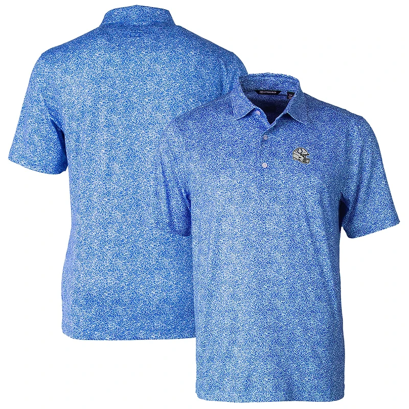 Men's Cutter & Buck Royal Indianapolis Colts Helmet Pike Constellation Print Stretch Polo