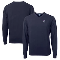 Men's Cutter & Buck  Navy Buffalo Bills Helmet Lakemont Tri-Blend V-Neck Pullover Sweater