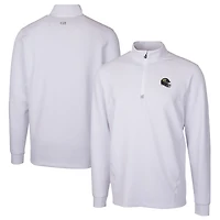 Men's Cutter & Buck  White Jacksonville Jaguars Helmet Traverse Stretch Quarter-Zip Pullover Top