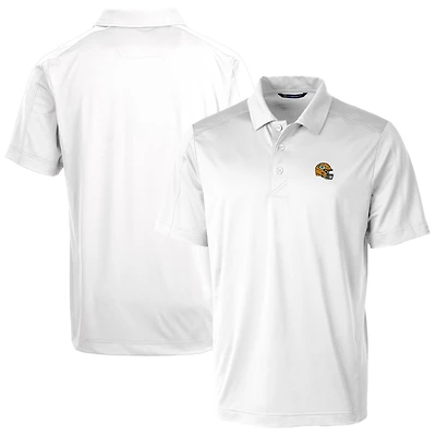 Men's Cutter & Buck  White Green Bay Packers Helmet Prospect Textured Stretch Polo