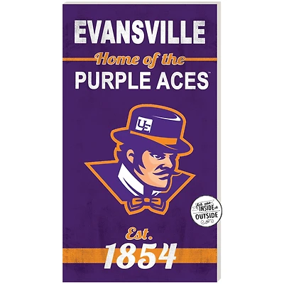 Evansville Purple Aces 11'' x 20'' Indoor/Outdoor Home Of The Sign