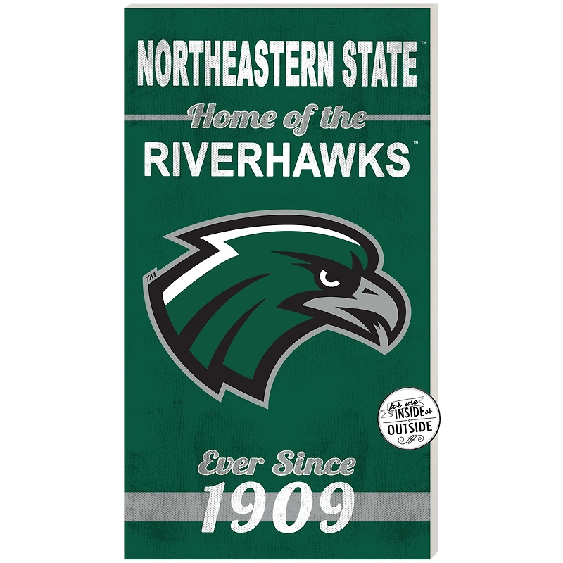 Northeastern State Riverhawks 11'' x 20'' Indoor/Outdoor Home Of The Sign