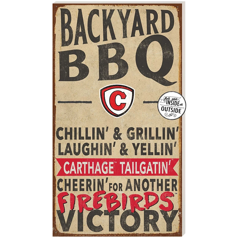 Carthage Firebirds 11'' x 20'' Indoor/Outdoor BBQ Sign