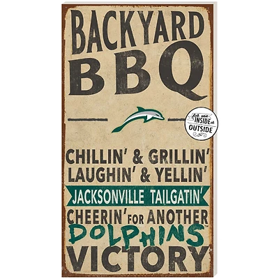 JU Dolphins 11'' x 20'' Indoor/Outdoor BBQ Sign