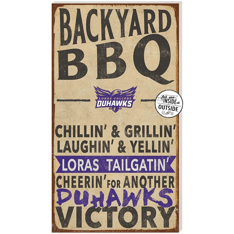 Loras College Duhawks 11'' x 20'' Indoor/Outdoor BBQ Sign