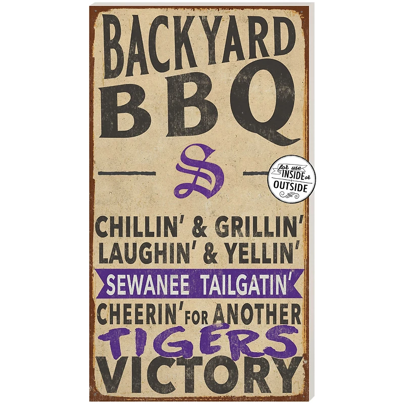 Sewanee Tigers 11'' x 20'' Indoor/Outdoor BBQ Sign