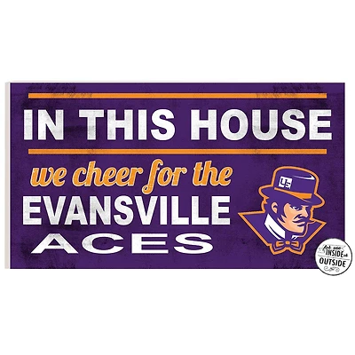 Evansville Purple Aces 11" x 20" Indoor/Outdoor In This House Sign