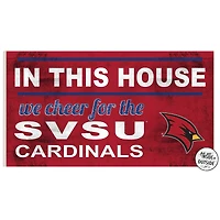 Saginaw Valley State Cardinals 11" x 20" Indoor/Outdoor In This House Sign