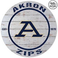 Akron Zips 20'' Indoor/Outdoor Weathered Circle Sign