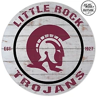 Arkansas Little Rock Trojans 20'' Indoor/Outdoor Weathered Circle Sign