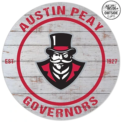 Austin Peay State Governors 20'' Indoor/Outdoor Weathered Circle Sign