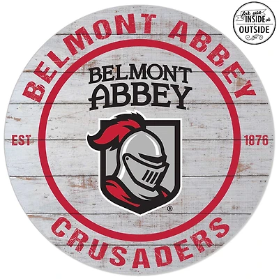 Belmont Abbey Crusaders 20'' Indoor/Outdoor Weathered Circle Sign