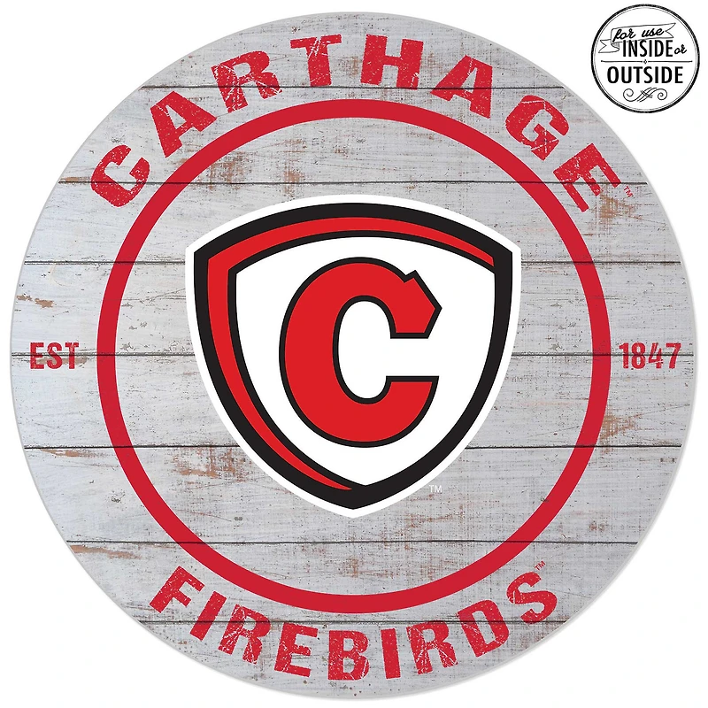 Carthage Firebirds 20'' Indoor/Outdoor Weathered Circle Sign